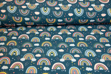 Softshell mit Regenbögen, Fräulein von Julie, blau, 0,5 m